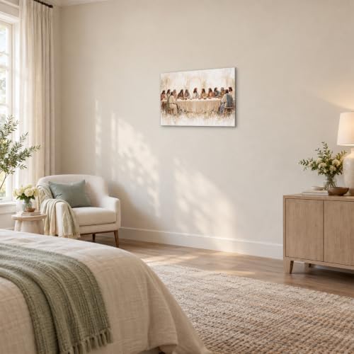 Bright Peaceful Last Supper Picture for Dining Room Christian Wall Art - color: Art-04, size: 18"L x 12"W