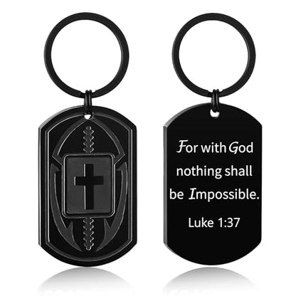 Football/Baseball/Soccer/Basketball Keychain for Men Sport Gifts for Men - color: Black, style: Football-luke 1:37