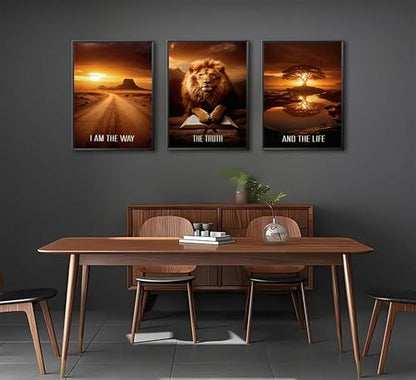 JWDXNOOK 3 Pcs Christian Faith Canvas Prints Wall Art 16x24 Inches Unframed - color: Yellowish brown, size: 16x24Unframed