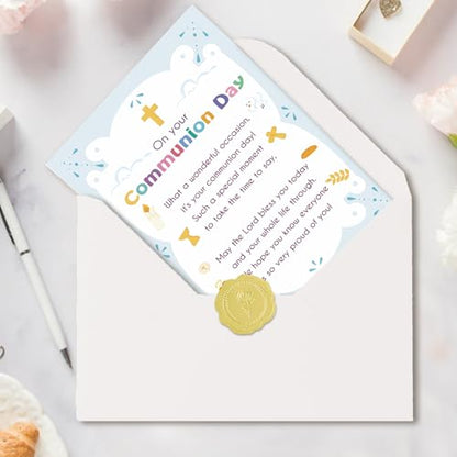 First Holy Communion Card, Religious Gift for Girls Boys - style: AM-445
