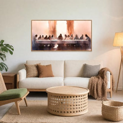 Aurlan The Last Supper Framed Canvas Wall Art 40x20 Inch - color: The Last Supper, size: 40"L x 20"W