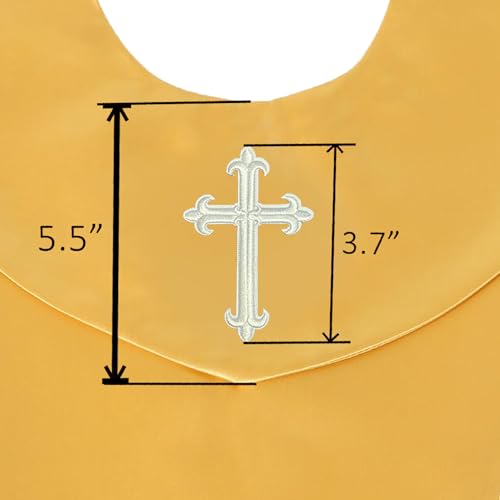 GradPlaza Unisex V Shape Church Choir Stole with Gold or White Embroidery Cross for Adults Church - color: Gold, style: White Cross