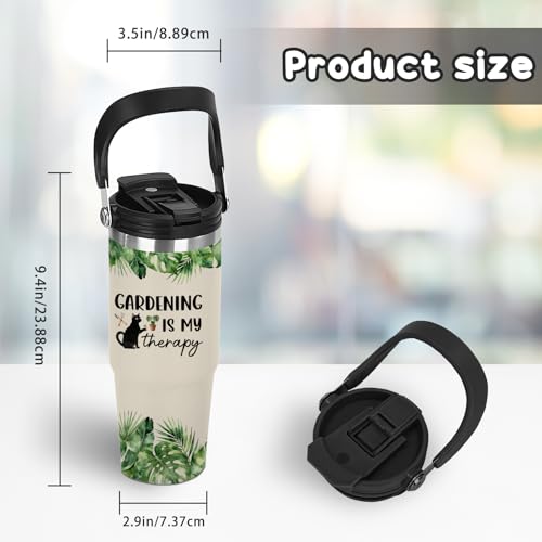 30oz Garden Tumbler with Top Handle, Plant Lovers Tumbler, Insulated(1pc) - color: Garden1