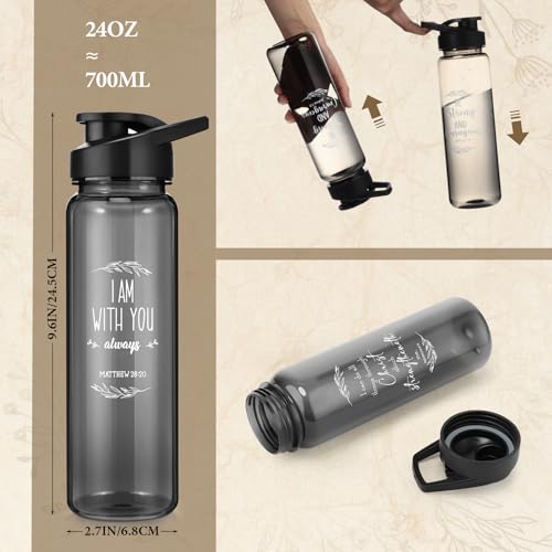 Skylety 10 Pcs Church Gifts Bulk Water Bottle Religious Inspirational Bible Verse Plastic Leak Proof 24 oz Bottles for Church Sunday School Teacher(Bible) - style: Bible