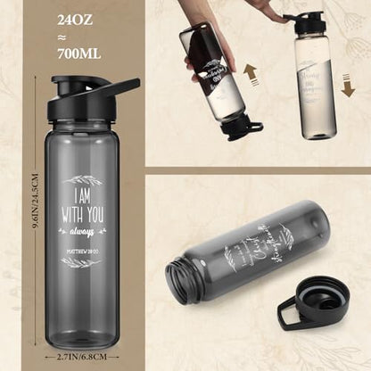 Skylety 10 Pcs Church Gifts Bulk Water Bottle Religious Inspirational Bible Verse Plastic Leak Proof 24 oz Bottles for Church Sunday School Teacher(Bible) - style: Bible