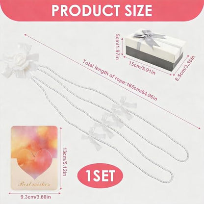 Lazo para Boda Set, Wedding Lasso Traditional Catholic Ceremony Cord with Lazo de Bodas para los Novios - color: White-2