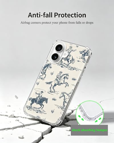 Western Cowboys Phone Case Compatible with iPhone 17, Dashing Horse Phone Cover for iPhone 17 - color: Cowboy Horses