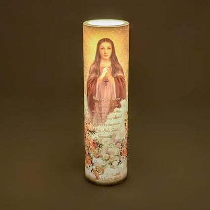 St Philomena LED Flameless Devotional Prayer Candle