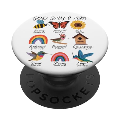 God Says I Am Bee Spring Christian Religious Easter Day PopSockets Adhesive PopGrip - style: Adhesive PopGrip