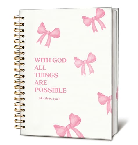 Bible Journal for Women, Christian Prayer Journal Notebook for Women - color: Matthew 19:26