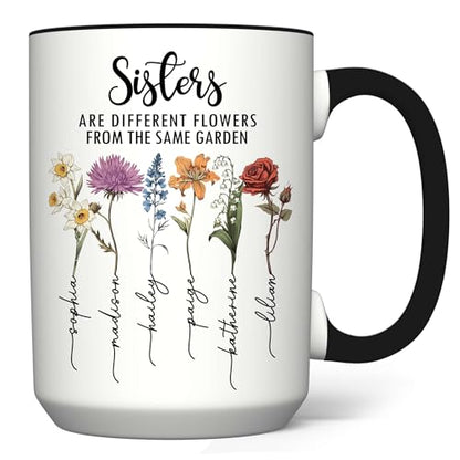 Personalized Besties Forever Mug - Custom Besties Names Crossword Puzzle Mug - Peronalized Sisters Names - Birthday Gift For Best Friend - Long Distance Besties Cup (SOUL-SISTER-M3) - color: SOUL-SISTER-M3