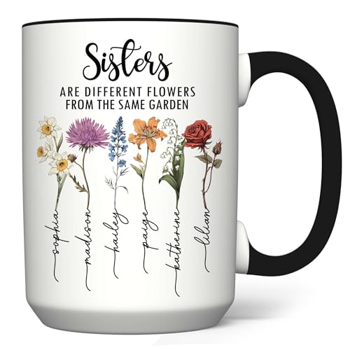 Personalized Besties Forever Mug - Custom Besties Names Crossword Puzzle Mug - Peronalized Sisters Names - Birthday Gift For Best Friend - Long Distance Besties Cup (SOUL-SISTER-M3) - color: SOUL-SISTER-M3