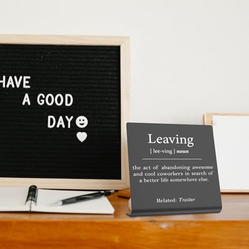Funny Going Away Desk Decor for Coworker, Goodbye Gift for Boss Employee - style: Leaving