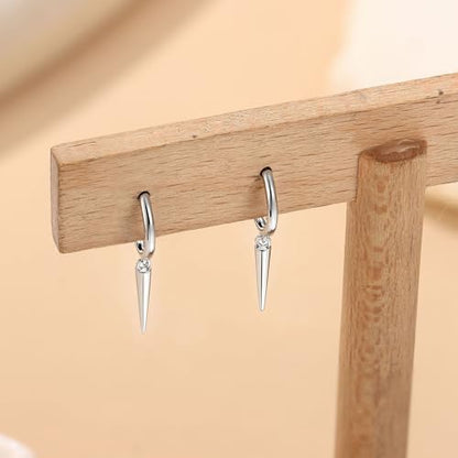 MILACOLATO 925 Sterling Silver Dangle Earrings for Women Hypoallergenic - color: silver-spike
