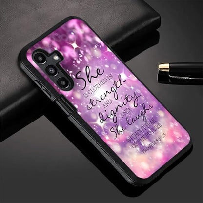 Case for Samsung Galaxy A17 5G / A16 5G, Heavy Duty 3 in 1 Hybrid Hard PC & Soft Silicone [Military Grade] Shockproof Drop Protection Case, Christian Quote Bible Verse Proverbs 31:25 - color: Christian Quote Bible Verse Proverbs 31:25, size: Galaxy A17 5G