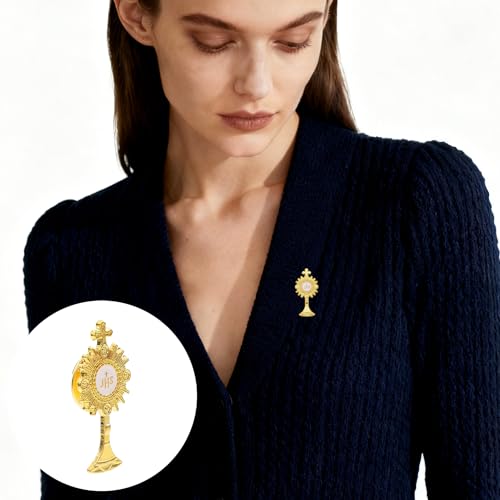 12Pcs Alloy Catholic Holy Light Brooches Used For The First Communion Lightweight Religious Clothing Pins Suitable for Meaningful Souvenirs For Both Men And Women