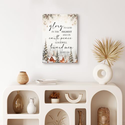 HIWX Christian Christmas Winter Wal_Art Decor Painting 11x14 exchange - color: exchange, size: 14"L x 11"W