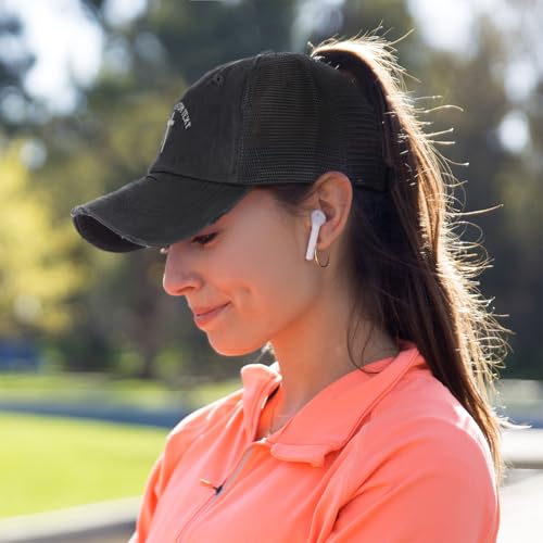 Ponytail Cap Women's Baseball Cap Embroidered Cross Silver Christ Jesus God Faith Cotton - color: Turquoise Personalized Text Here