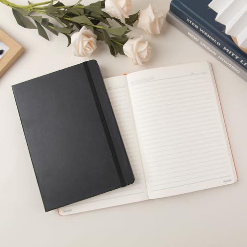 Lined Journal Notebook for Work with 160 Pages, 5.6" x 8" Hardcover Notebooks Journals Medium Size for Writing Women Men