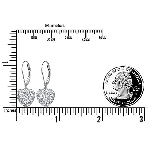 S925 Sterling Silver Heart Dangle Drop Earrings for Women Jewelry Gift - style: Celtic knot Heart