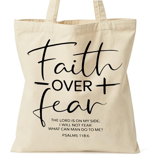 Christian Bible Tote Bag for Women Shopping Work Church with Inner Pocket - color: Beige 12