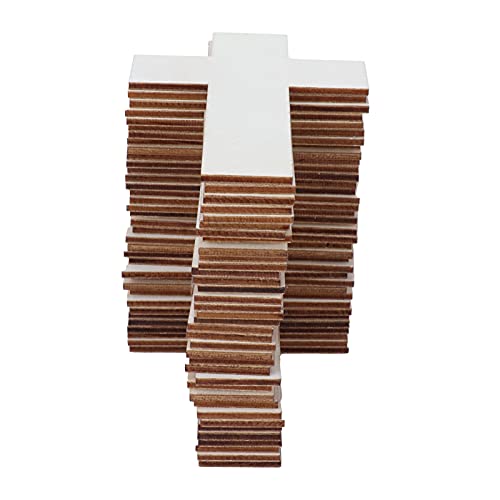Tyenaza 36Pcs Wooden Cross Crafts, Blank Wooden Unfinished Cross Ornaments DIY Crafts Kits for Family Dining Table Wedding Party, 4.3 x 2.8inch
