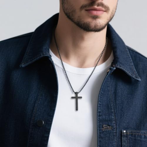 Teen Boys Gifts Ideas Cross Necklace for Men Boys Son Grandson Nephew Birthday Christmas Gifts - style: Nephew