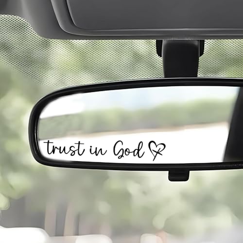 3Pcs Trust In God Mirror Stickers, Jesus Christian Decals for Car (Black) - color: Black Trust in God