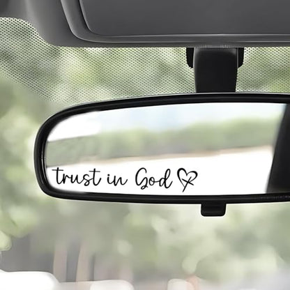 3Pcs Trust In God Mirror Stickers, Jesus Christian Decals for Car (Black) - color: Black Trust in God