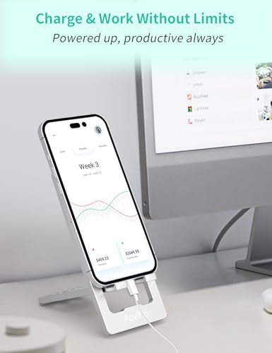Aoviho Foldable Cell Phone Stand for Desk, Portable Phone Holder,Silver - color: Silver