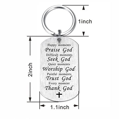 SOUSYOKYO Religious Keychain Christian Gift for Women Men, Godly Ideas, Thank God Spiritual, Bible Verse Healing, Religion Halloween Christmas