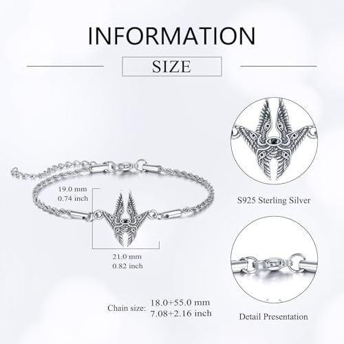 Seraphim Jewelry Set 925 Sterling Silver Guardian Angel Seraph Pendant Angel Wings Jewelry Christian Gifts for Women Men - color: Seraphim bracelet