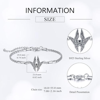 Seraphim Jewelry Set 925 Sterling Silver Guardian Angel Seraph Pendant Angel Wings Jewelry Christian Gifts for Women Men - color: Seraphim bracelet