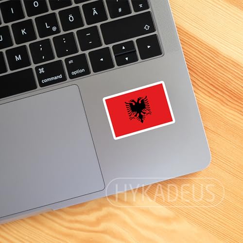 (3Pcs) Albania Flag Stickers – Albanian Sticker National Flag Vinyl Decals - color: Albania