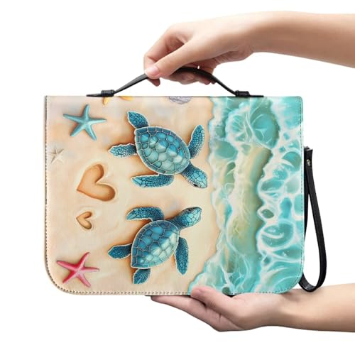 Bible Case for Women Men Large Size Bible Cover Case Book Sleeve Scripture Study Bible Carrier Bag,Size L-2XL - color: Beach Sea Turtle, size: Large