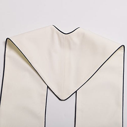 BLESSUME 1PC Clergy Mass Stole Cross Embroidered Wedding Stole - color: White/Blue
