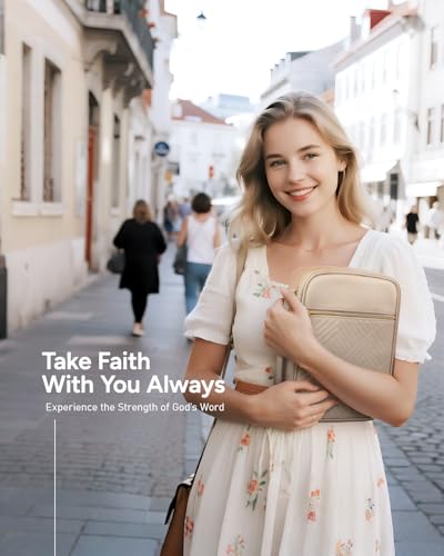 BellaHold Bible Cover Case for Women Quilted Bible Case with Handle Strap - color: Desert Taupe, size: XS/S