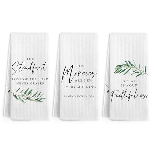 Christian Easter Kitchen Towels, Bible Verse Hand Towels Set of 3, Religious Scripture Hand Dish Tea Towel for Kitchen Bathroom Decor, Christian Gifts for Women Men, 16x24 Inch - color: Christ