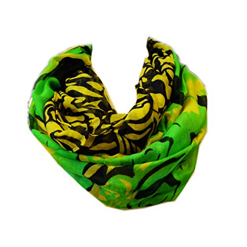 Floral Light Weight X Large Infinity Scarf - color: Rose Pattern Green