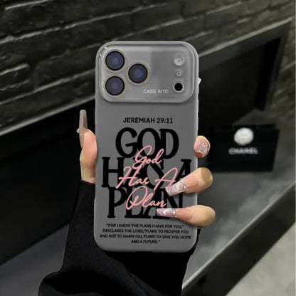 God Has A Plan Christian iPhone Case, Bible Verse Design Phone Case for iPhone 17 Pro Max 16 15 Plus 14 13 12, Shockproof Durable Protective Case (Black,iPhone 12 Pro Max) - color: Black, size: iPhone 12 Pro Max