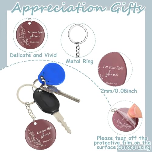 Janmercy 120 Pcs Acrylic Christian Keychain Bulk for Women - style: Netural Color