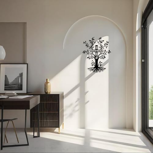 Harikikochuu Jesus Cross and Tree of Life Metal Wall Art, Christian Wall Decor Inspirational Home Decor for Living Room, Bedroom, Church. (Size:16.1 * 12.6in)