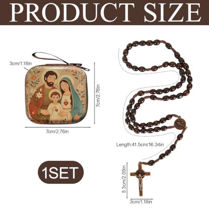 Catholic Rosary Beads, Rosarios Cross Pendant Decorative Prayer Box - color: Style-12