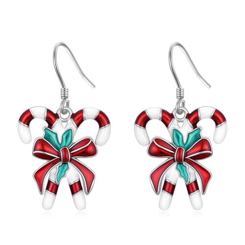 Dorunmo 925 Sterling Silver Dangle Drop Earrings for Women Holiday Earrings Hypoallergenic Halloween Christmas Jewelry Festival Gifts for Women - style: Christmas-Candy