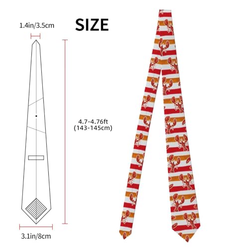 Men's Neckties, Novelty Printed Skinny Tie for Work Casual Party - color: Lobster