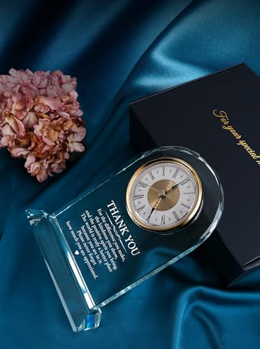 Thank You Gifts for Women Men, Appreciation Glass Desk Clock - color: Thank You Gift