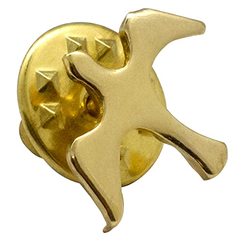Gold-Tone Holy Spirit Dove Lapel Pin | Bird Design | Great Christian Gift for First Holy Communion and Confirmation | Spiritual Accessory for Clothing, Bags, and Bulletin Boards - color: Gold-Tone Solid Dove