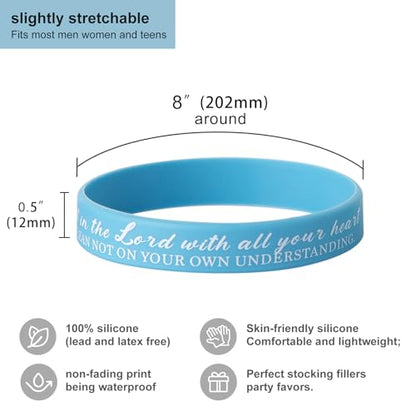 QEERBSIN Bible Verse Silicone Bracelets,Bulk Scripture Silicone Wristbands - color: Retro Colors