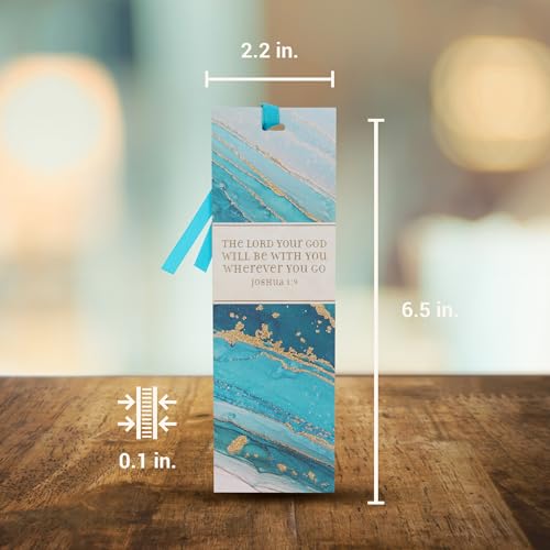 Christian Art Gifts Marble Swirl Scripture Bookmark God Will Be with You - style: God With You
