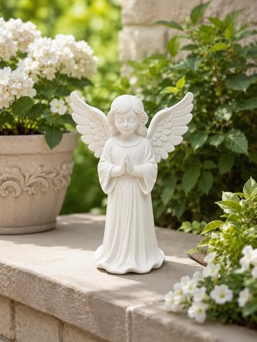 Praying Angel Figurine - 4.7 Inches Sculpted Hand-Painted Figurine for Home Decor or Garden, Communion Religious Gifts for Women